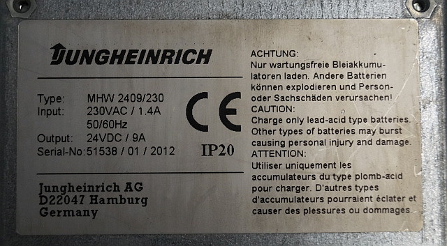 Jungheinrich 50461442 | Charger build-in 230Vac/1.4A 50/60Hz 24 VDC/9A sn. SIS3 Charger build-in 230Vac/1.4A 50/60Hz 24 VDC/9A sn. SIS38/01/2012 IP20 for EMC110 - Batterie für Flurförderzeug: das Bild 2 Jungheinrich 50461442 | Charger build-in 230Vac/1.4A 50/60Hz 24 VDC/9A sn. SIS3 Charger build-in 230Vac/1.4A 50/60Hz 24 VDC/9A sn. SIS38/01/2012 IP20 for EMC110 - Batterie für Flurförderzeug: das Bild 2