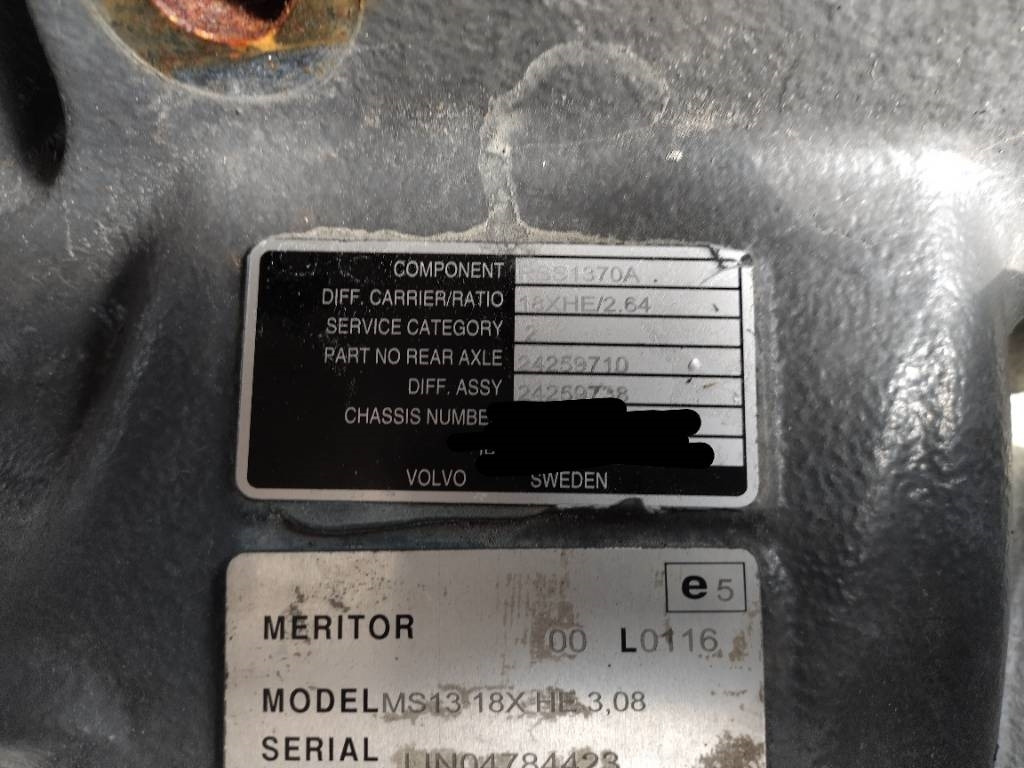 Volvo RSS1370 2,64 - Achse und Teile für LKW: das Bild 3 Volvo RSS1370 2,64 - Achse und Teile für LKW: das Bild 3