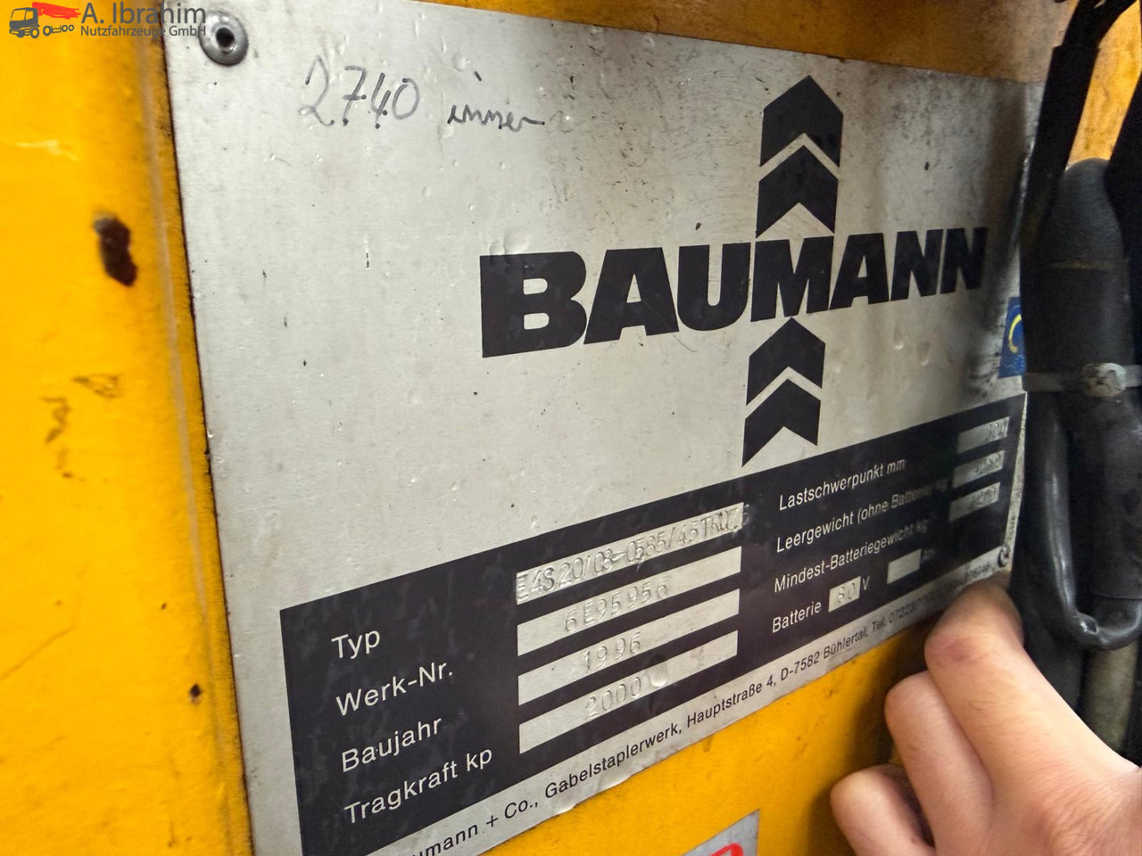 Baumann E 4S20/08 Elektrostapler | 2000 Kg Tragkraft | 80V Batterien - Seitenstapler: das Bild 3 Baumann E 4S20/08 Elektrostapler | 2000 Kg Tragkraft | 80V Batterien - Seitenstapler: das Bild 3