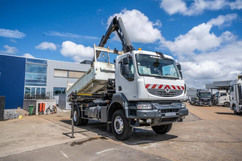 Renault KERAX 370 DXI + TRI BENNE+HIAB 16t/m + 2 EXT - Kipper, Autokran: das Bild 2 Renault KERAX 370 DXI + TRI BENNE+HIAB 16t/m + 2 EXT - Kipper, Autokran: das Bild 2