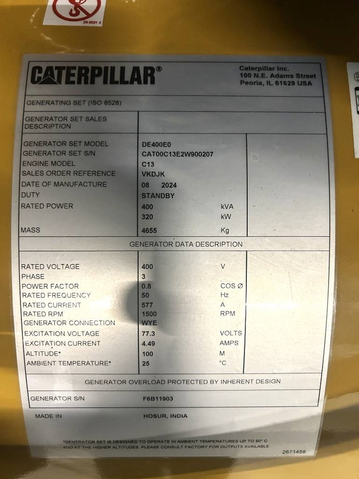 Stromgenerator neu kaufen CAT DE400E0 - C13 - 400 kVA Generator - DPX-18023: das Bild 6 Stromgenerator neu kaufen CAT DE400E0 - C13 - 400 kVA Generator - DPX-18023: das Bild 6
