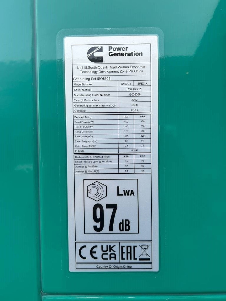 Cummins C400D5 - 400 kVA Generator - DPX-18518 - Stromgenerator: das Bild 4 Cummins C400D5 - 400 kVA Generator - DPX-18518 - Stromgenerator: das Bild 4