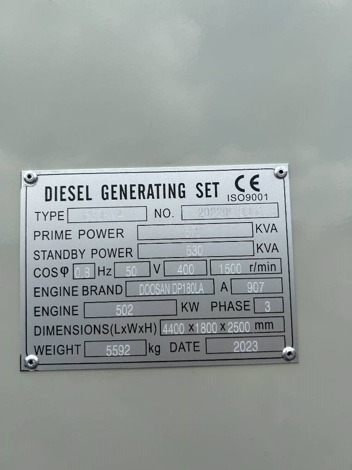 Doosan DP180LA - 630 kVA Generator - DPX-19856 - Stromgenerator: das Bild 4 Doosan DP180LA - 630 kVA Generator - DPX-19856 - Stromgenerator: das Bild 4
