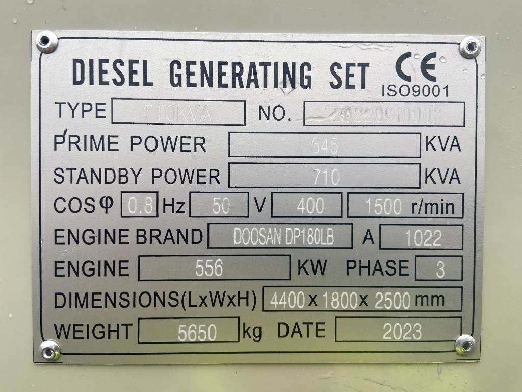 Doosan DP180LB - 710 kVA Generator - DPX 19857 - Stromgenerator: das Bild 4 Doosan DP180LB - 710 kVA Generator - DPX 19857 - Stromgenerator: das Bild 4