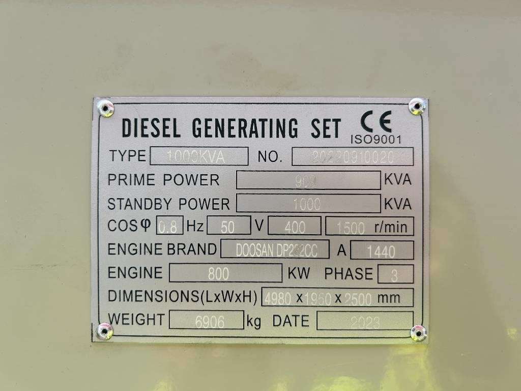 Doosan DP222CC - 1000 kVA Generator - DPX-19859 - Stromgenerator: das Bild 4 Doosan DP222CC - 1000 kVA Generator - DPX-19859 - Stromgenerator: das Bild 4
