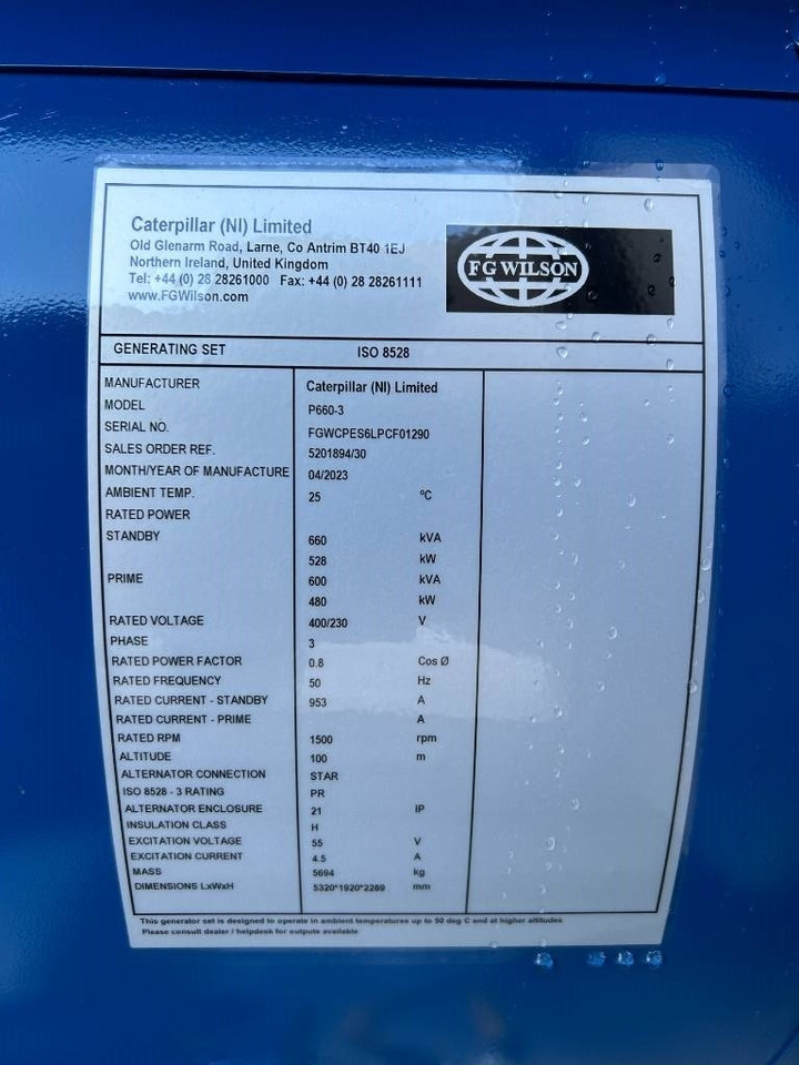 FG Wilson P660-3 - 660 kVA Genset - DPX-16022 - Stromgenerator: das Bild 4 FG Wilson P660-3 - 660 kVA Genset - DPX-16022 - Stromgenerator: das Bild 4