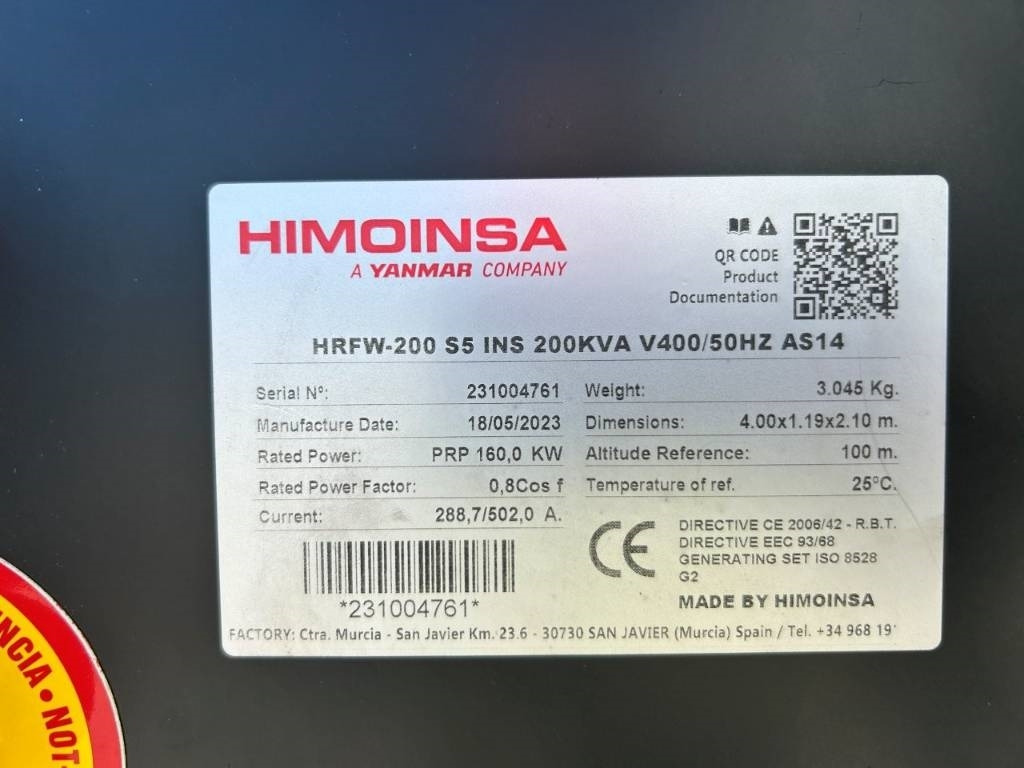 Himoinsa HRFW-200S5 - 200 kVA Stage V - DPX-12636 - Stromgenerator: das Bild 5 Himoinsa HRFW-200S5 - 200 kVA Stage V - DPX-12636 - Stromgenerator: das Bild 5