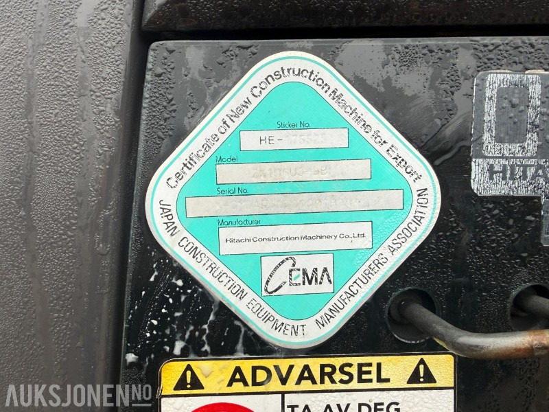 Bagger 2014 Hitachi Zaxis 135us BELTEGRAVER ENGCON TILTROTATOR SERVICEHISTORIKK SENTRALSMØRING 2 SKUFFER: das Bild 32