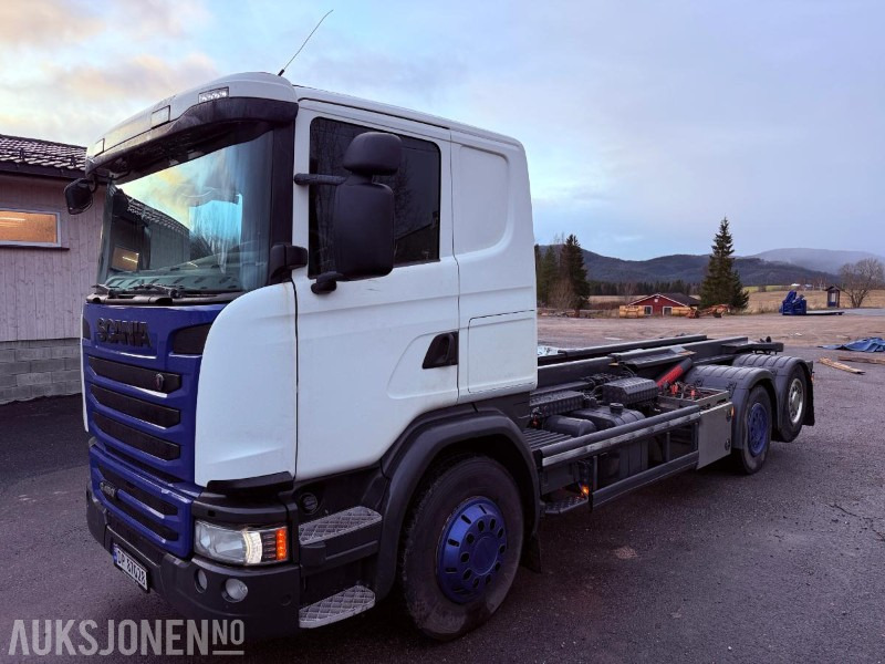 2016 Scania G450 EURO 6 444933 km m/ Krokflak med Hiab 140 AW kran - Abrollkipper: das Bild 1 2016 Scania G450 EURO 6 444933 km m/ Krokflak med Hiab 140 AW kran - Abrollkipper: das Bild 1