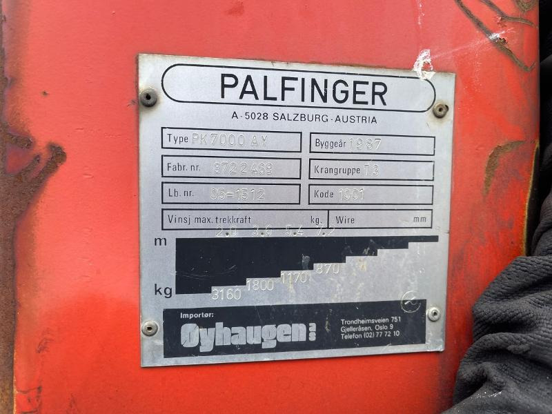 1987 Palfinger PK7000 AY Lastebilkran - LKW: das Bild 4 1987 Palfinger PK7000 AY Lastebilkran - LKW: das Bild 4