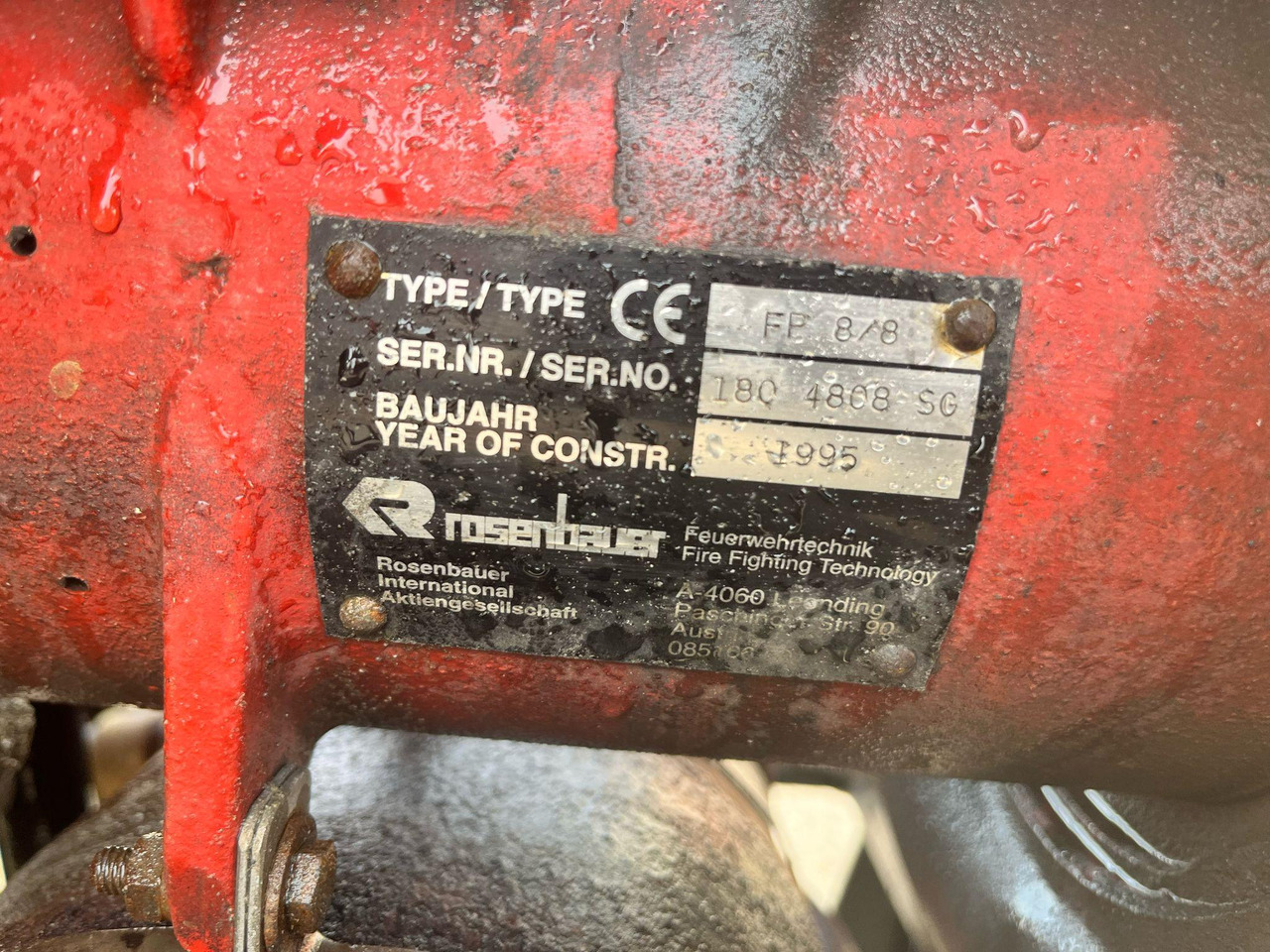 Rosenbauer FP 8/8 - Wasserpumpe: das Bild 2 Rosenbauer FP 8/8 - Wasserpumpe: das Bild 2