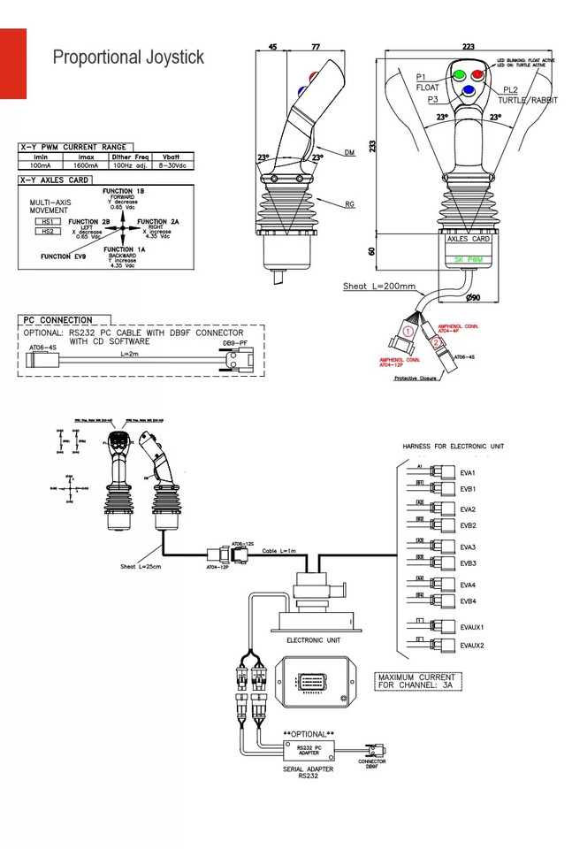 Frontlader für Traktor für LKW Joystick + AKON LVM92 Proportional Valve 90 L/Min 2 Sections for Loader, Closed: das Bild 9