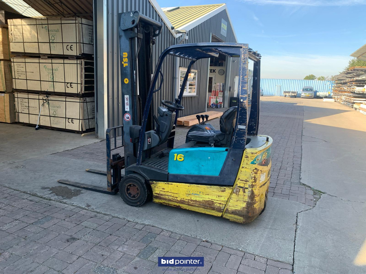 Heftruck elektrisch - 3 wiel - 1600kg! Freelift! Komatsu FB16 - 5.5 mtr. Sideshift! - Elektrostapler: das Bild 1 Heftruck elektrisch - 3 wiel - 1600kg! Freelift! Komatsu FB16 - 5.5 mtr. Sideshift! - Elektrostapler: das Bild 1