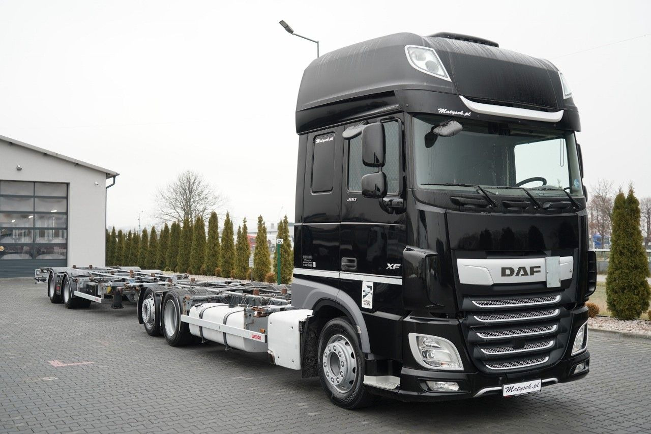 DAF XF 480 / BDF / 6X2 / ZESTAW TANDEM / SSC / I-PAR - Containerwagen/ Wechselfahrgestell LKW: das Bild 2 DAF XF 480 / BDF / 6X2 / ZESTAW TANDEM / SSC / I-PAR - Containerwagen/ Wechselfahrgestell LKW: das Bild 2
