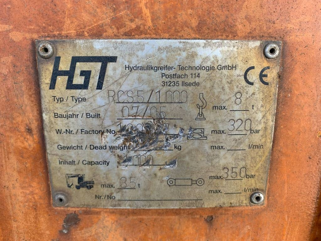 HGT RCS5-1000 - Greifer für Baumaschine: das Bild 3 HGT RCS5-1000 - Greifer für Baumaschine: das Bild 3