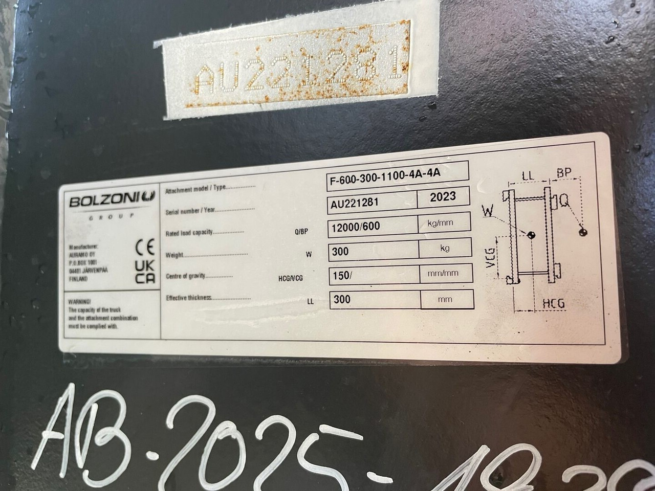 Bolzoni F-600-300-1100-41-KA - Anbauteil für Gabelstapler: das Bild 5 Bolzoni F-600-300-1100-41-KA - Anbauteil für Gabelstapler: das Bild 5