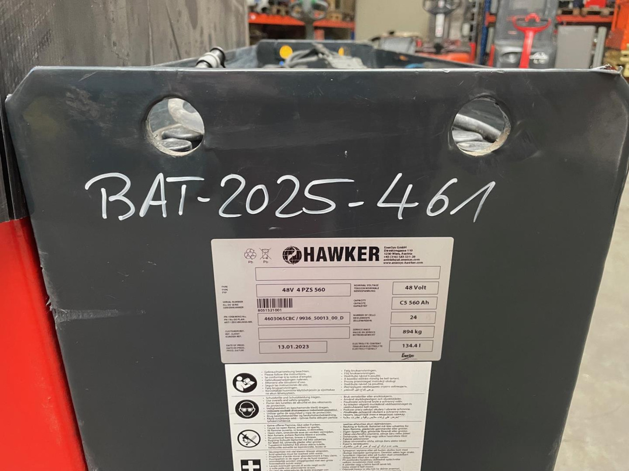 Hawker 48V 4 PZS 560 - Batterie für Flurförderzeug: das Bild 4 Hawker 48V 4 PZS 560 - Batterie für Flurförderzeug: das Bild 4
