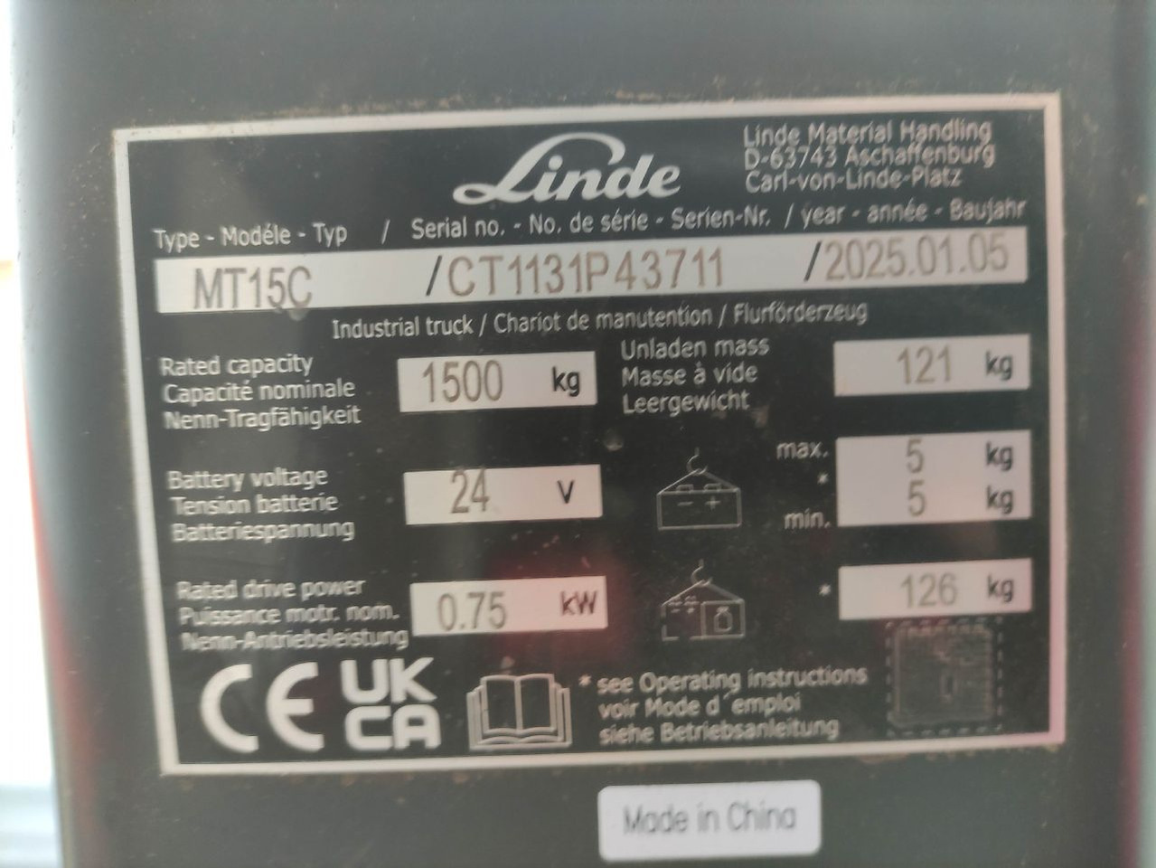 Linde MT15C - Niederhubwagen: das Bild 5 Linde MT15C - Niederhubwagen: das Bild 5
