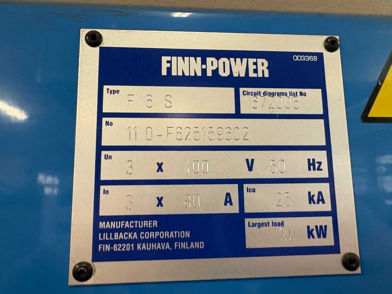 Sheet metal work centre Finn-Power F 6 S - Metallbearbeitungsmaschine: das Bild 3 Sheet metal work centre Finn-Power F 6 S - Metallbearbeitungsmaschine: das Bild 3