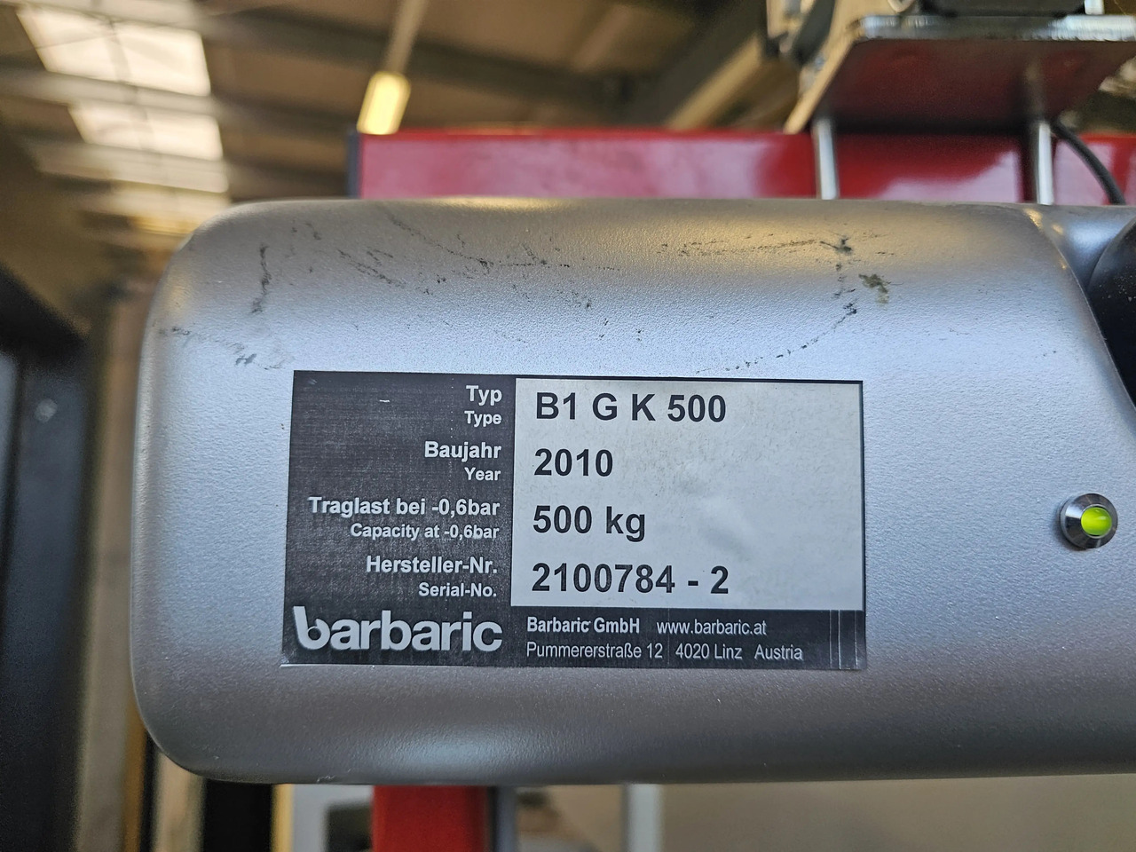 1 Stk. Vakuum Plattenheber + Kran (Barbaric) - Lagertechnik: das Bild 2 1 Stk. Vakuum Plattenheber + Kran (Barbaric) - Lagertechnik: das Bild 2