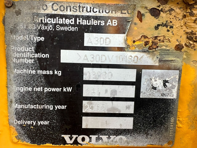 Volvo A30D 6x6 dumper articulated hauler NVT - Knickgelenkter Dumper: das Bild 5 Volvo A30D 6x6 dumper articulated hauler NVT - Knickgelenkter Dumper: das Bild 5