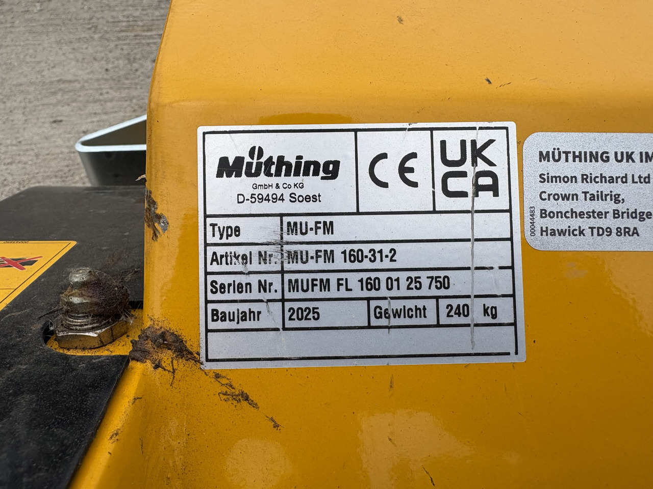 Muthing MU-FM160 JD Outfront Flail Mower Demo - Schlegelmäher: das Bild 4 Muthing MU-FM160 JD Outfront Flail Mower Demo - Schlegelmäher: das Bild 4