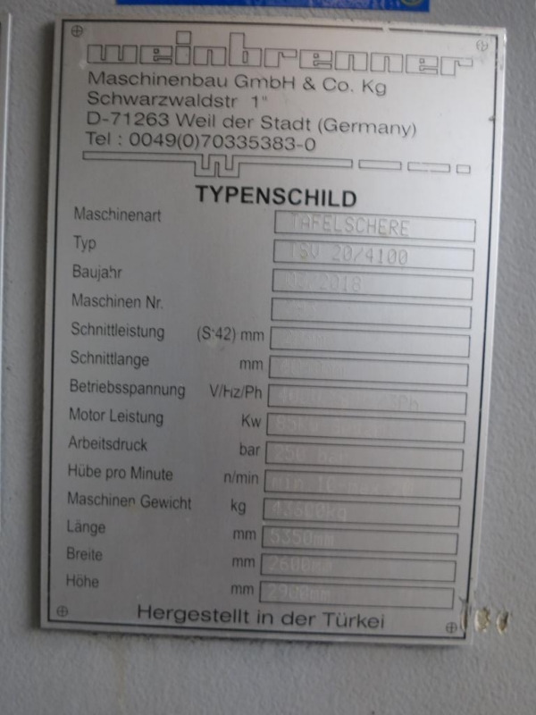 Weinbrenner TSV204100 - Metallbearbeitungsmaschine: das Bild 3 Weinbrenner TSV204100 - Metallbearbeitungsmaschine: das Bild 3