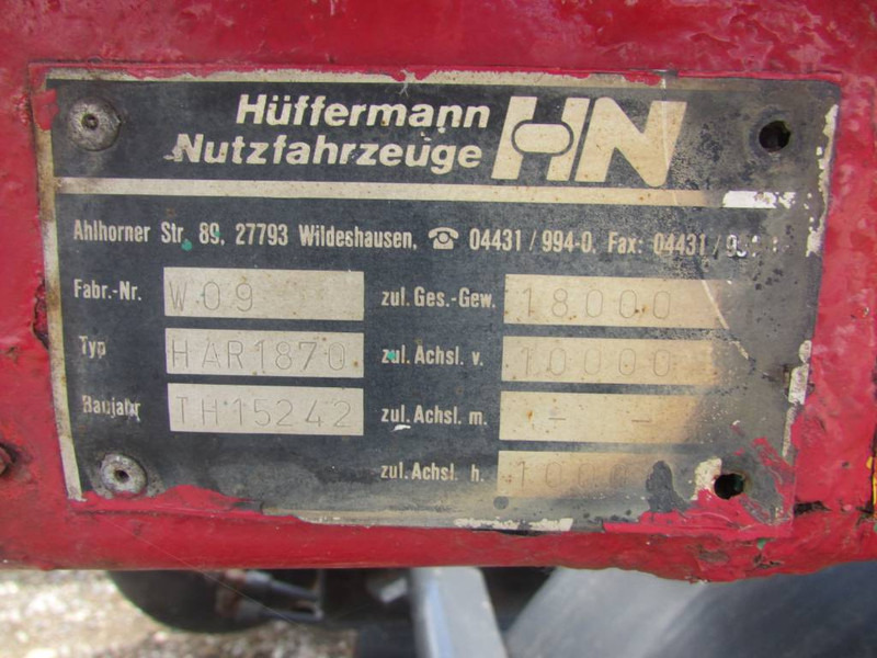 Huffermann HAR 18.70 Containeranhänger 3.900 EUR - Container/ Wechselfahrgestell Anhänger: das Bild 4 Huffermann HAR 18.70 Containeranhänger 3.900 EUR - Container/ Wechselfahrgestell Anhänger: das Bild 4