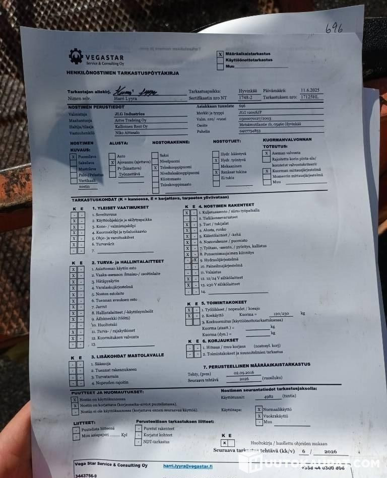 JLG 1200 SJP, Boom lift, 7,320 h, 2003, Hyvinkää - Teleskopbühne: das Bild 3 JLG 1200 SJP, Boom lift, 7,320 h, 2003, Hyvinkää - Teleskopbühne: das Bild 3