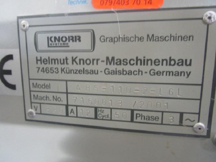 ENTLADER KNORR ABS-110-2-L6L - Druckmaschine: das Bild 3 ENTLADER KNORR ABS-110-2-L6L - Druckmaschine: das Bild 3