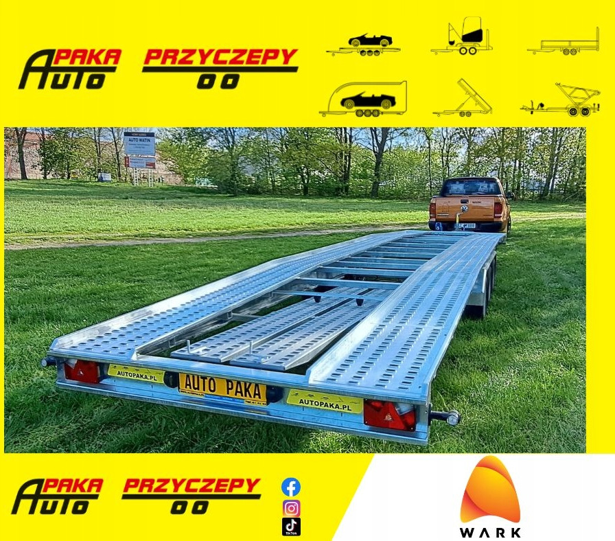 LAWETA Z NAJAZDAMI NA 2 AUTA 8,5x2M DMC 3500, 3 OSIE / CAR TRANSPORTER WITH RAMPS FOR 2 CARS 8.5x2M DMC 3500, 3 AXLES - Autotransporter Anhänger: das Bild 1 LAWETA Z NAJAZDAMI NA 2 AUTA 8,5x2M DMC 3500, 3 OSIE / CAR TRANSPORTER WITH RAMPS FOR 2 CARS 8.5x2M DMC 3500, 3 AXLES - Autotransporter Anhänger: das Bild 1