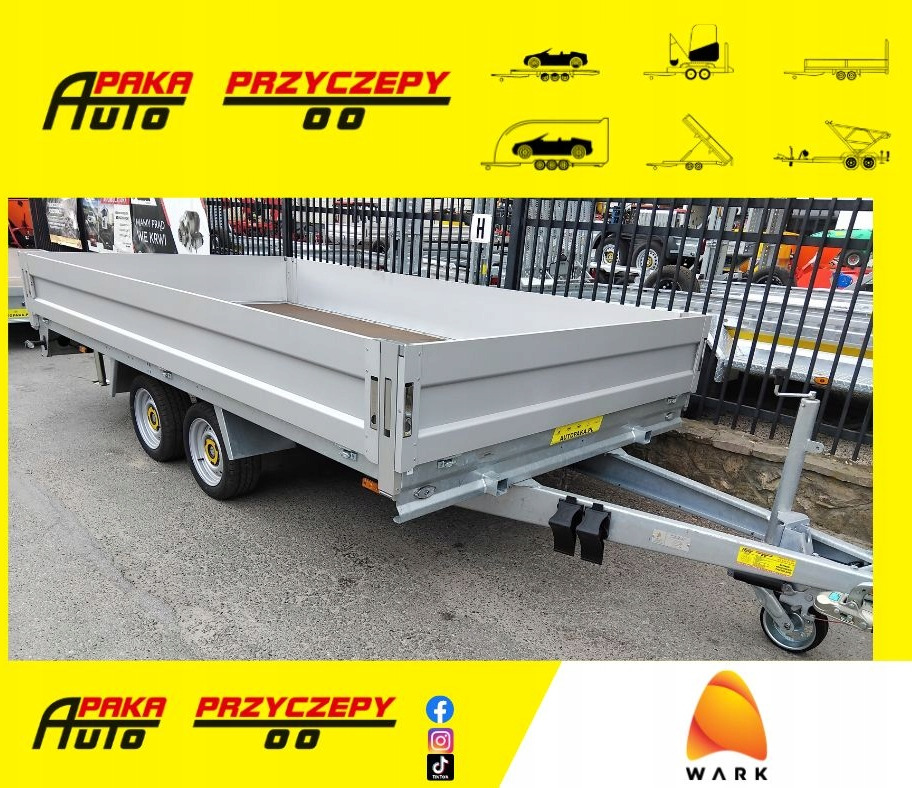 Platforma przyczepa 4x2 WARK dmc 2700 + burty / Platform trailer 4x2 WARK GVW 2700 + sides - Pritschenanhänger/ Plattformanhänger: das Bild 1 Platforma przyczepa 4x2 WARK dmc 2700 + burty / Platform trailer 4x2 WARK GVW 2700 + sides - Pritschenanhänger/ Plattformanhänger: das Bild 1
