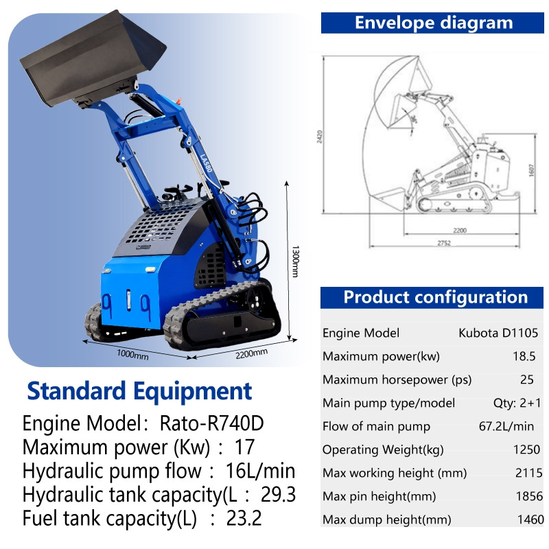 LEZUM LA380 Mini Skid Steer Loader Compact Track Diesel Cheap Mini Skid Steer Loader For Sale With Mini Skid Steer Attachments 4 In 1 Bucket - Kompaktlader: das Bild 2 LEZUM LA380 Mini Skid Steer Loader Compact Track Diesel Cheap Mini Skid Steer Loader For Sale With Mini Skid Steer Attachments 4 In 1 Bucket - Kompaktlader: das Bild 2