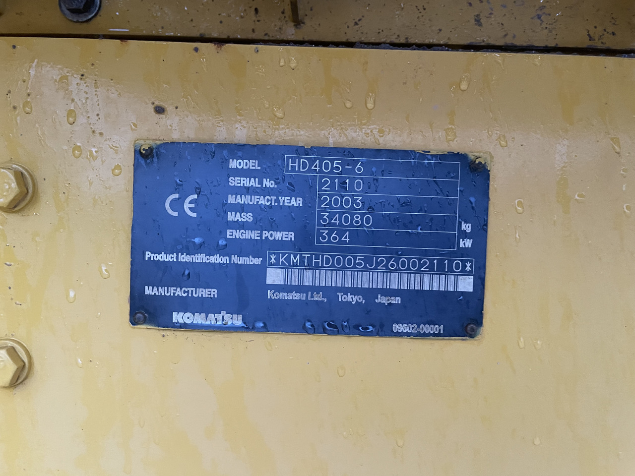 KOMATSU Hd405-6 - Dumper Starr: das Bild 3 KOMATSU Hd405-6 - Dumper Starr: das Bild 3
