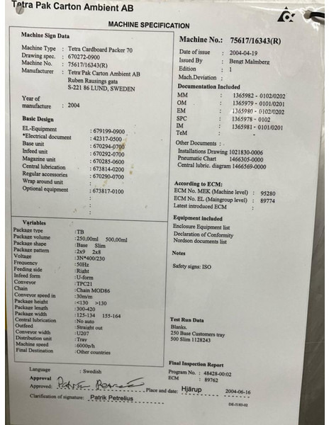 Verpackungsmaschine Tetra Pak Cardboard Packer: das Bild 15 Verpackungsmaschine Tetra Pak Cardboard Packer: das Bild 15