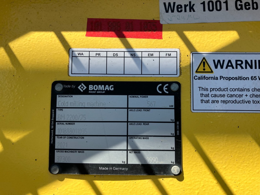 BOMAG DE BM 2200/75 Stage IV/Tier 4f - Kaltfräse: das Bild 2 BOMAG DE BM 2200/75 Stage IV/Tier 4f - Kaltfräse: das Bild 2