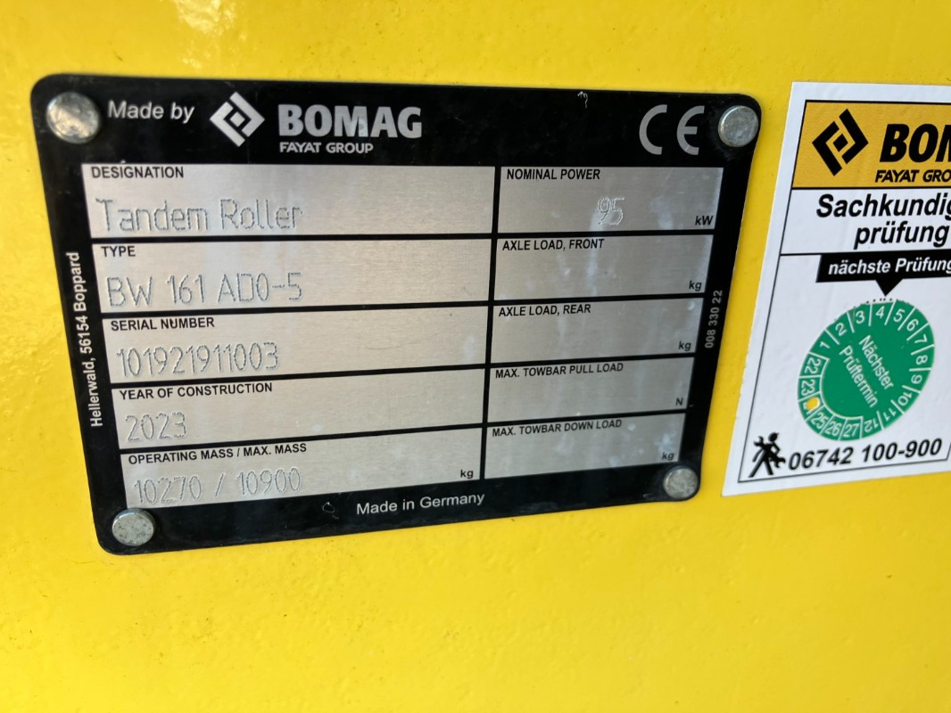 BOMAG DE BW 161 ADO-5 STage V/Tier 4f - Straßenwalze: das Bild 2 BOMAG DE BW 161 ADO-5 STage V/Tier 4f - Straßenwalze: das Bild 2