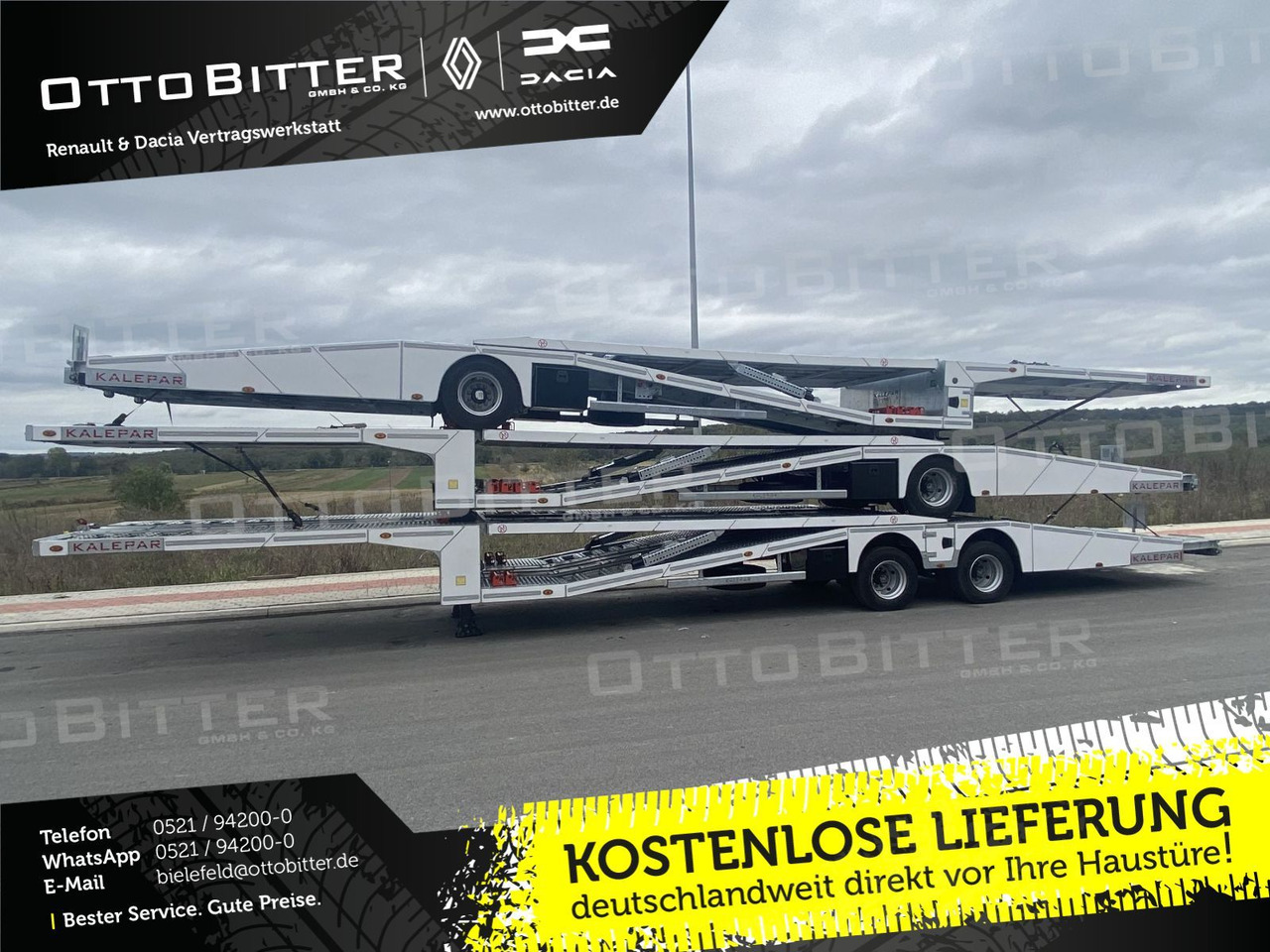 Autotransporter Auflieger KALEPAR KLP119V4 4er-Autotransporter 1xAchse VDI: das Bild 1