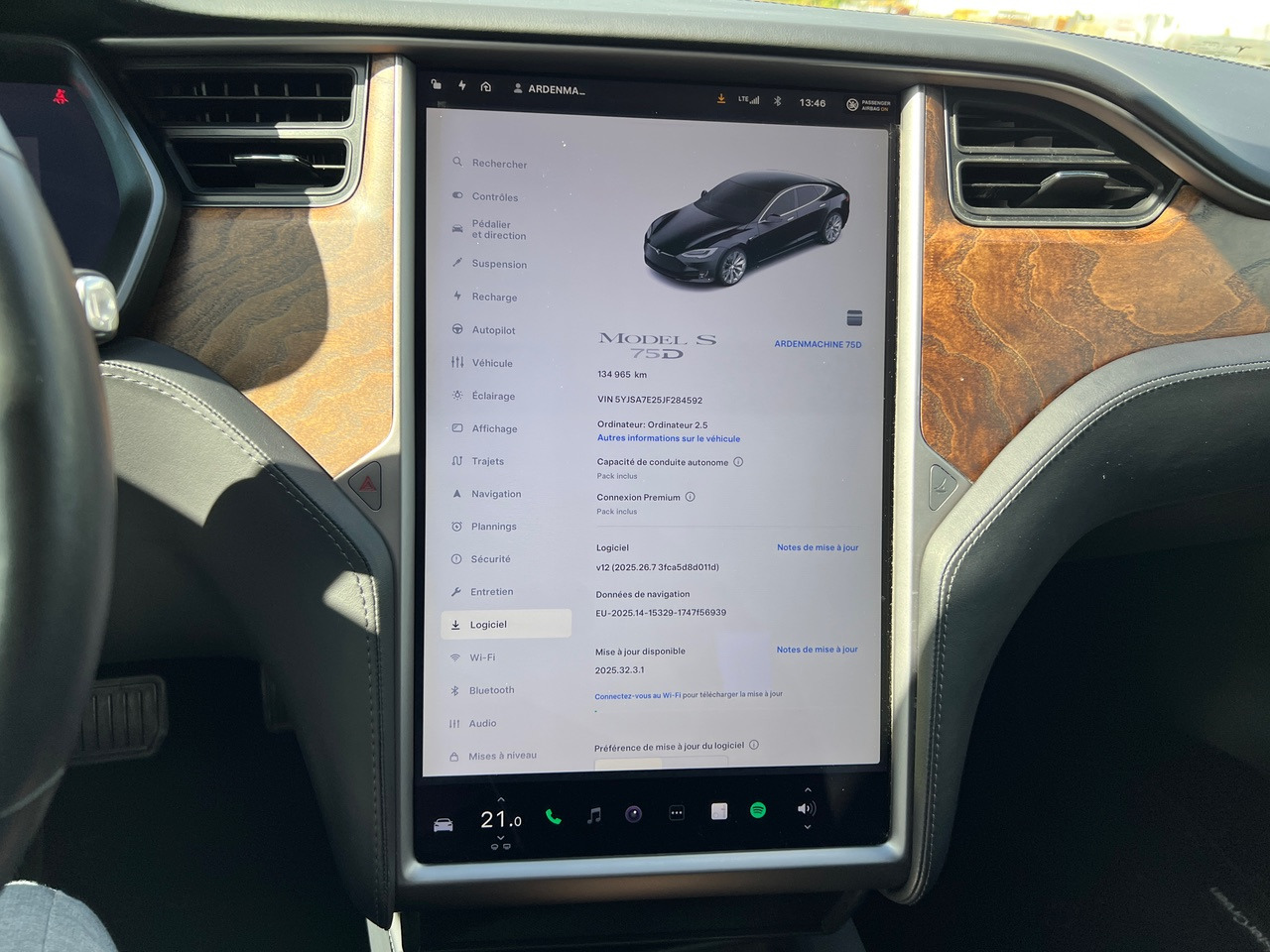 TESLA Model S 75D -Capacité de conduite autonome – Phase 2 – 93% SOH - Limousine: das Bild 4 TESLA Model S 75D -Capacité de conduite autonome – Phase 2 – 93% SOH - Limousine: das Bild 4