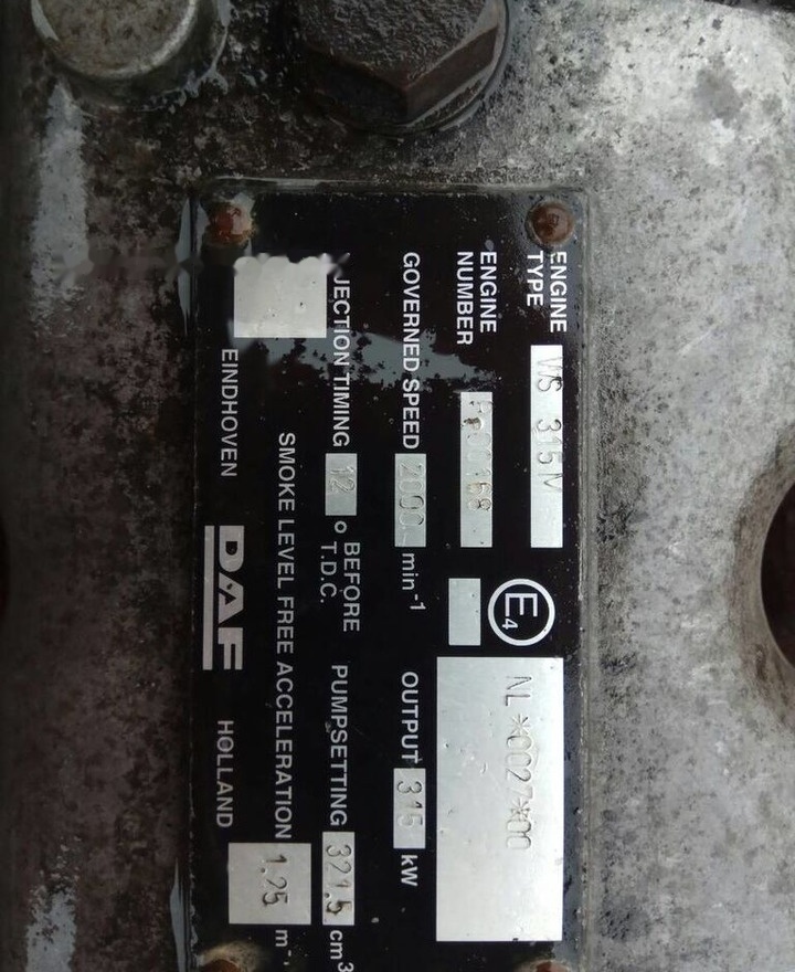 DAF ATI WS315M DAF 95 - Motor für LKW: das Bild 4 DAF ATI WS315M DAF 95 - Motor für LKW: das Bild 4