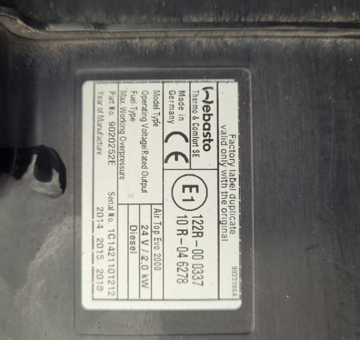 WEBASTO RENAULT RANGE T ORYGINAL - Heizung/ Lüftung für LKW: das Bild 2 WEBASTO RENAULT RANGE T ORYGINAL - Heizung/ Lüftung für LKW: das Bild 2