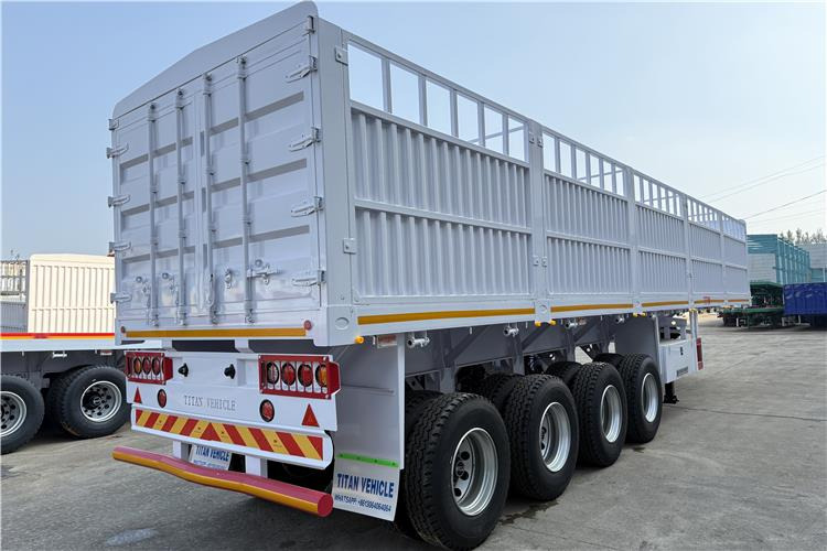Tiertransporter Auflieger Für die Beförderung von Tiere neu kaufen TITAN 4 Axle 80 Ton Fence Cargo Truck Trailer for Sale in Nigeria: das Bild 5