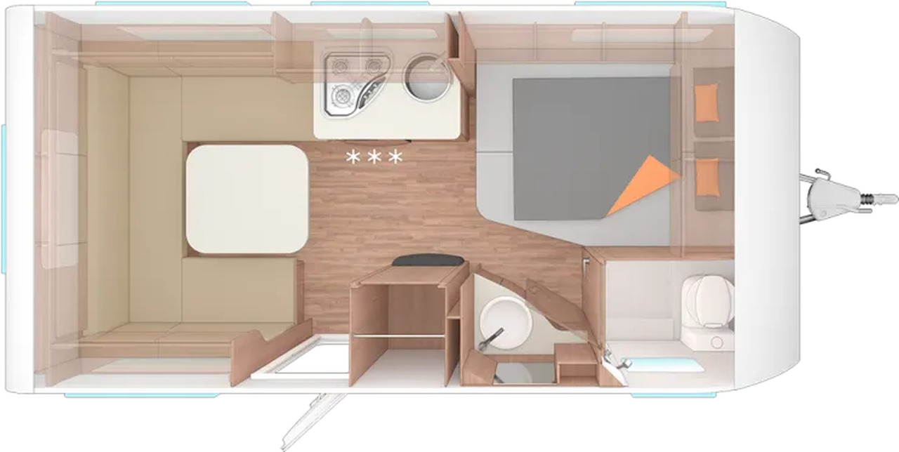 Weinsberg CaraOne 450 FU 1.500 KG, Fußbodentemp., Radtr - Wohnwagen: das Bild 2 Weinsberg CaraOne 450 FU 1.500 KG, Fußbodentemp., Radtr - Wohnwagen: das Bild 2