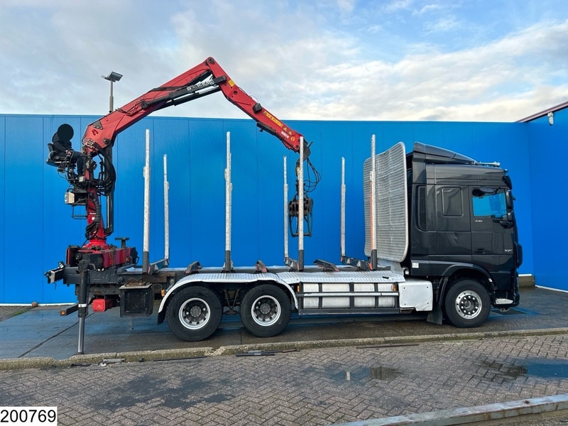Holztransporter, Autokran DAF XF 530 6x4, Wood transport, Retarder, Loglift ET450: das Bild 7