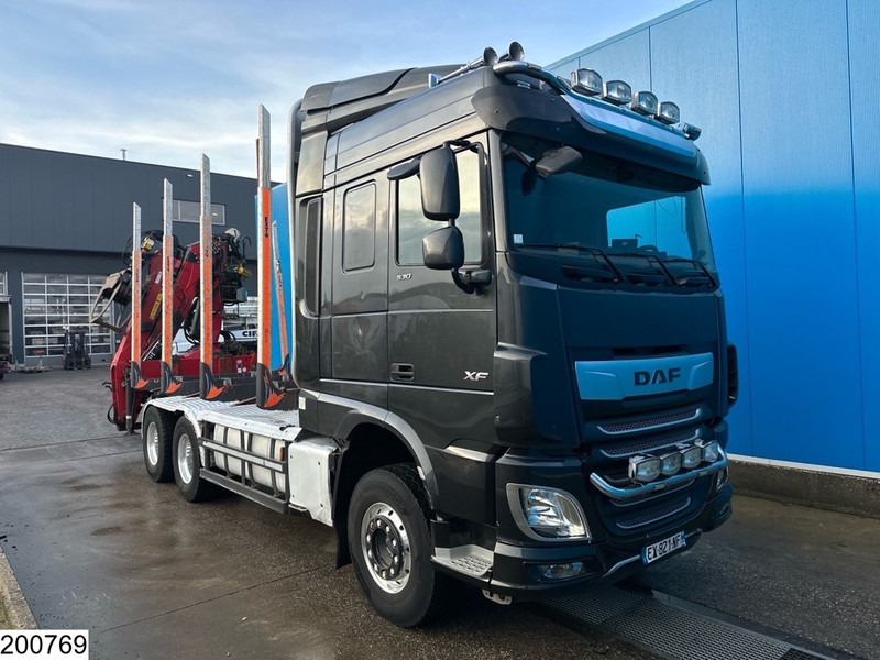 Holztransporter, Autokran DAF XF 530 6x4, Wood transport, Retarder, Loglift ET450: das Bild 20