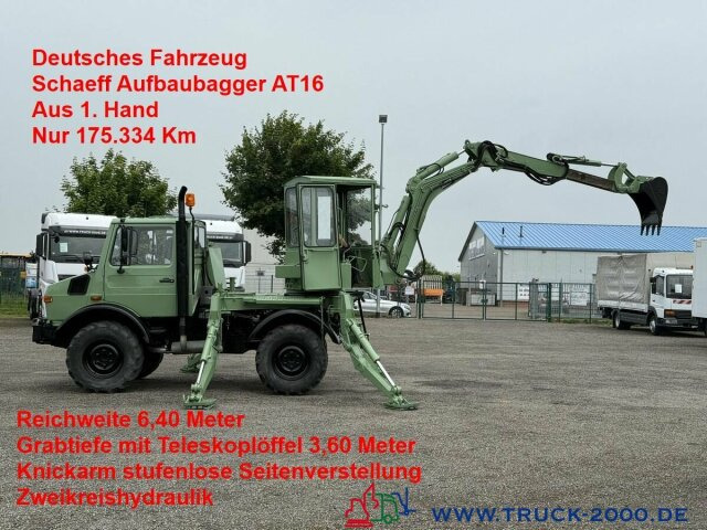 Unimog U427/10 Schaeff Mobilbagger AT 16 NUR 175 TKM - Transporter: das Bild 1 Unimog U427/10 Schaeff Mobilbagger AT 16 NUR 175 TKM - Transporter: das Bild 1
