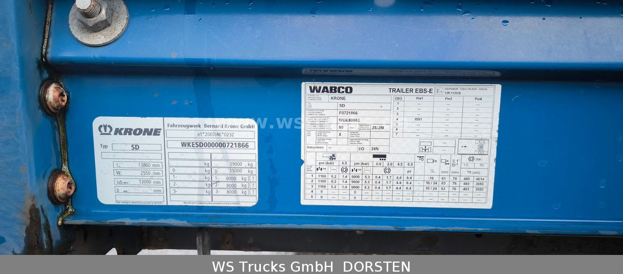 Krone SD 27 Planauflieger mit Edscha | ABS, EBS, XL - Planenauflieger: das Bild 3 Krone SD 27 Planauflieger mit Edscha | ABS, EBS, XL - Planenauflieger: das Bild 3