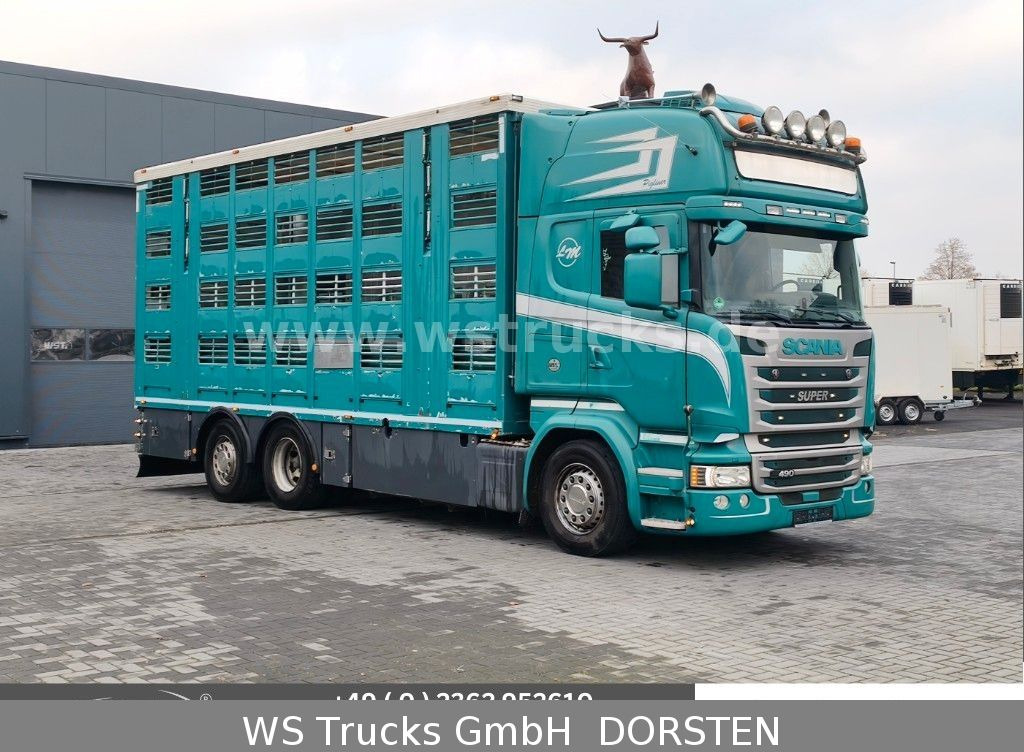 Scania R 490 Topline Menke 4 Stock Hubdach | Retader - Pferdetransporter: das Bild 1 Scania R 490 Topline Menke 4 Stock Hubdach | Retader - Pferdetransporter: das Bild 1