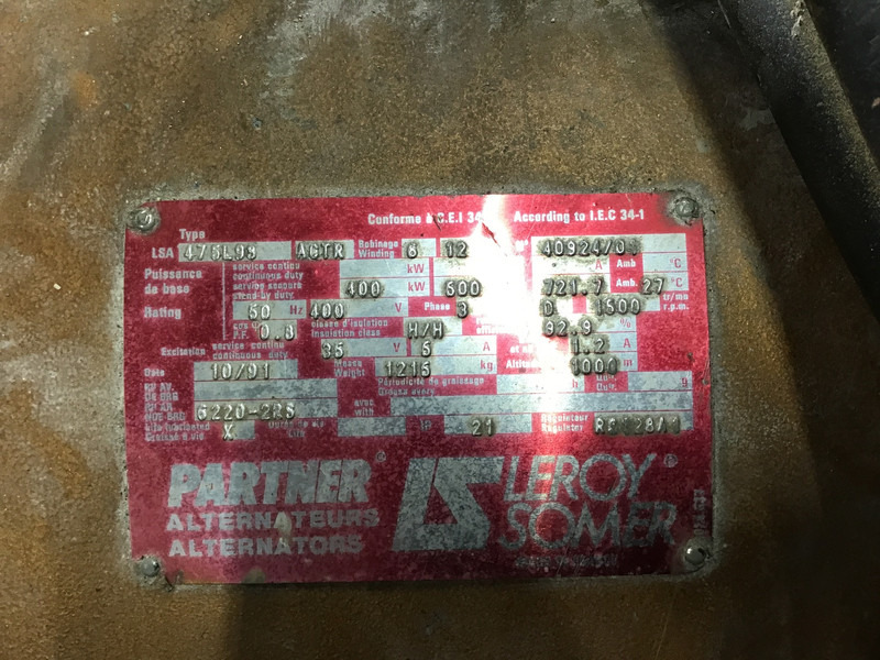 Cummins KTA19-G3 GENERATOR 500KVA USED - Stromgenerator: das Bild 5 Cummins KTA19-G3 GENERATOR 500KVA USED - Stromgenerator: das Bild 5