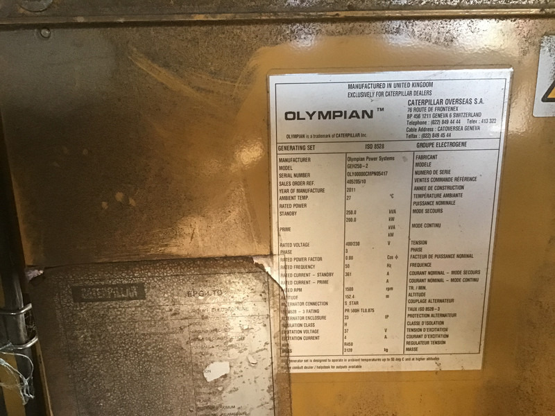 Perkins OLYMPIAN GEH250 GENERATOR 250KVA FOR PARTS - Stromgenerator: das Bild 3 Perkins OLYMPIAN GEH250 GENERATOR 250KVA FOR PARTS - Stromgenerator: das Bild 3